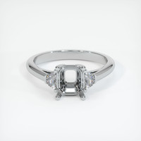10K White Gold Three Stone Ring Setting Image