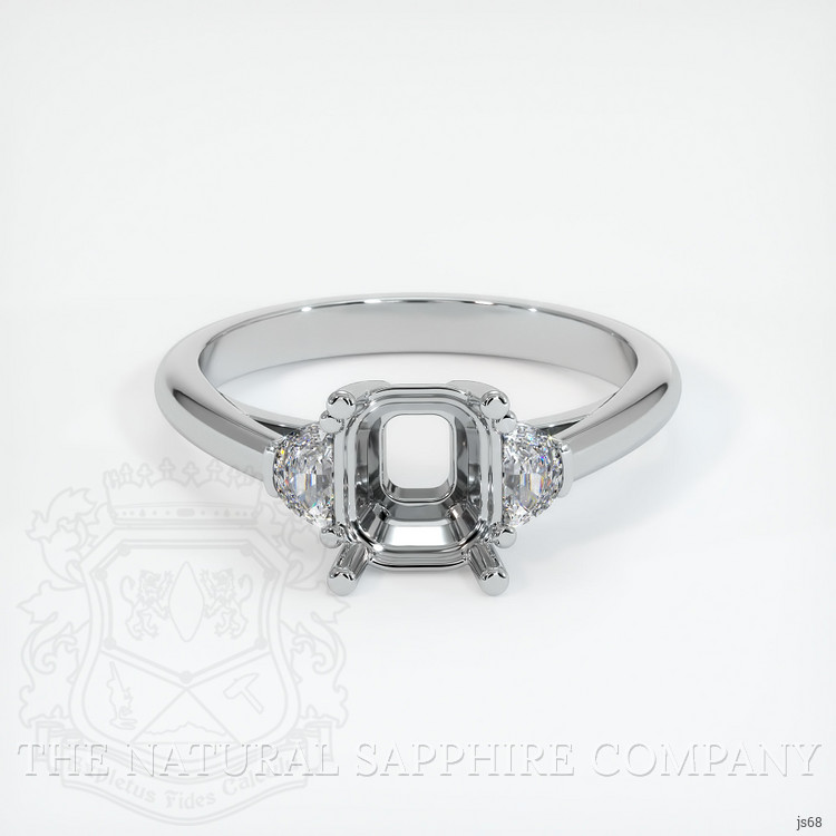 10K White Gold Three Stone Ring Setting