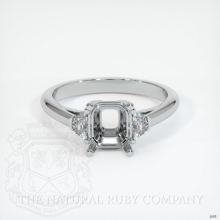 10K White Gold Three Stone Ring Setting