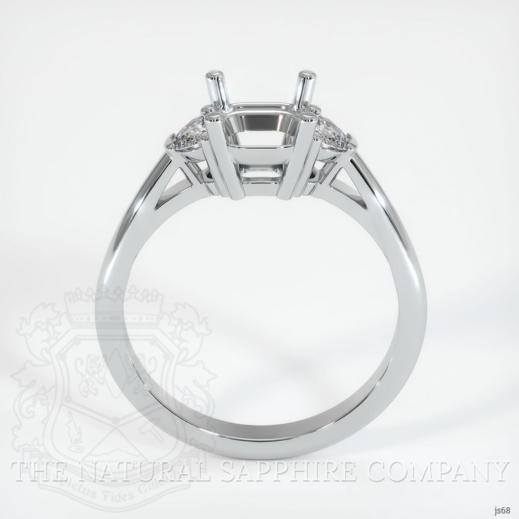 10K White Gold Three Stone Ring Setting