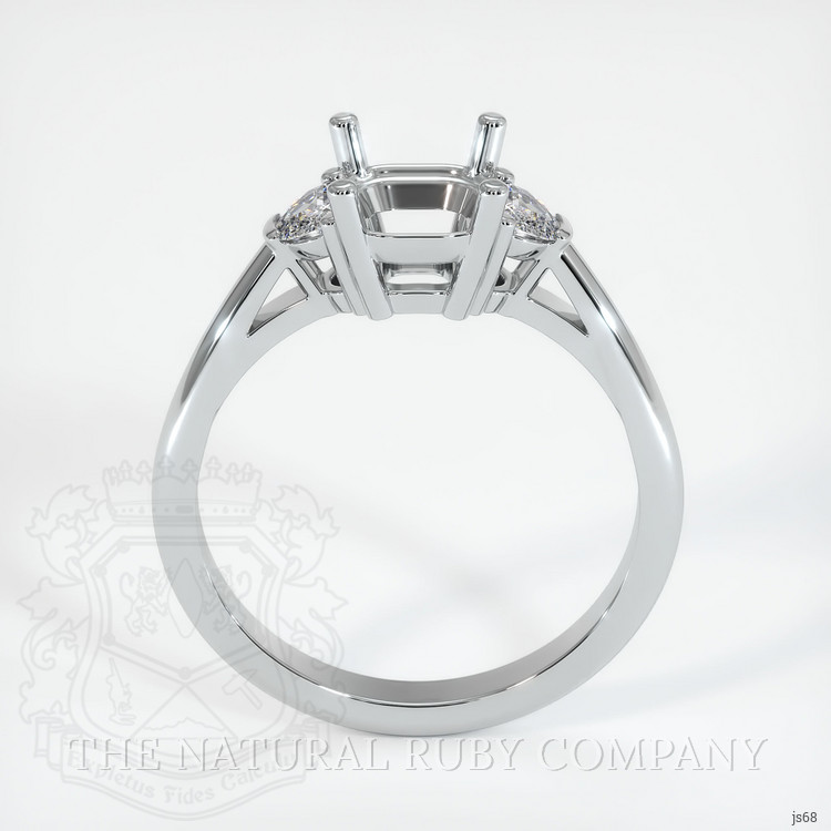 10K White Gold Three Stone Ring Setting