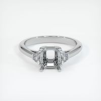 14K White Gold Three Stone Ring Setting Image