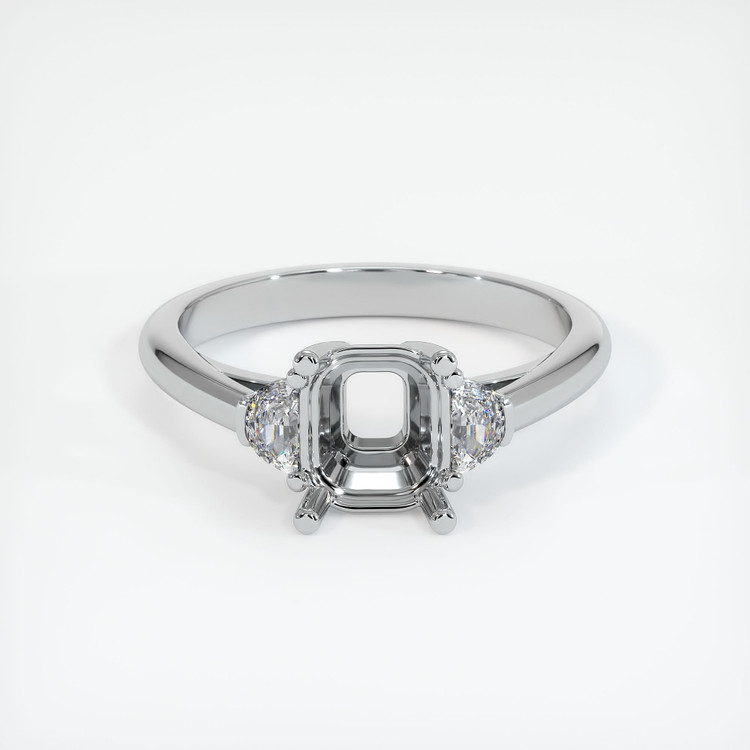 14K White Gold Three Stone Ring Setting