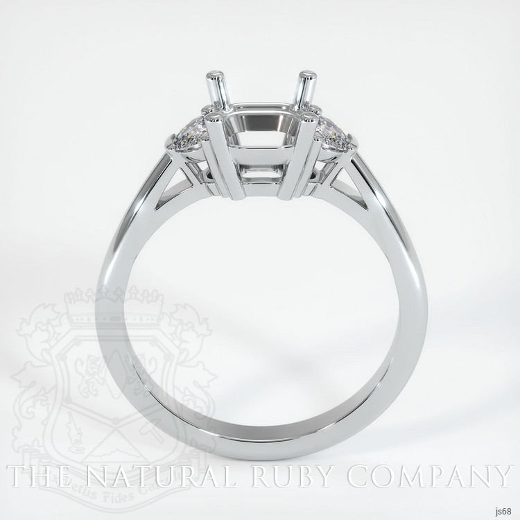 14K White Gold Three Stone Ring Setting