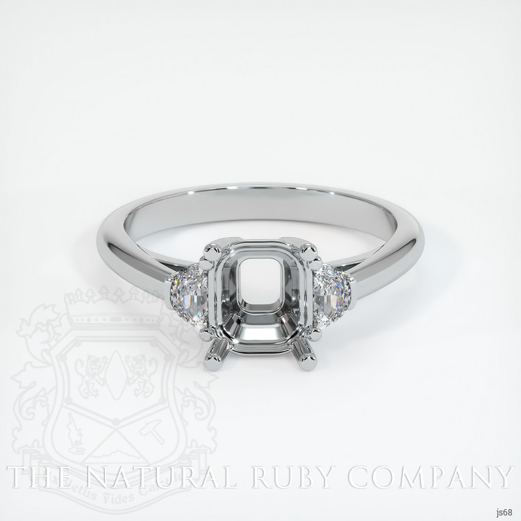 18K White Gold Three Stone Ring Setting