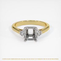 14K White & Yellow Three Stone Ring Setting Image