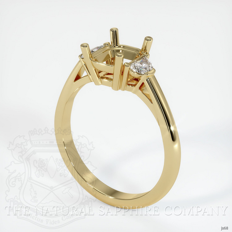 10K Yellow Gold Three Stone Ring Setting