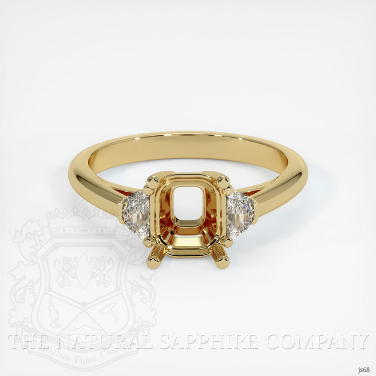 10K Yellow Gold Three Stone Ring Setting