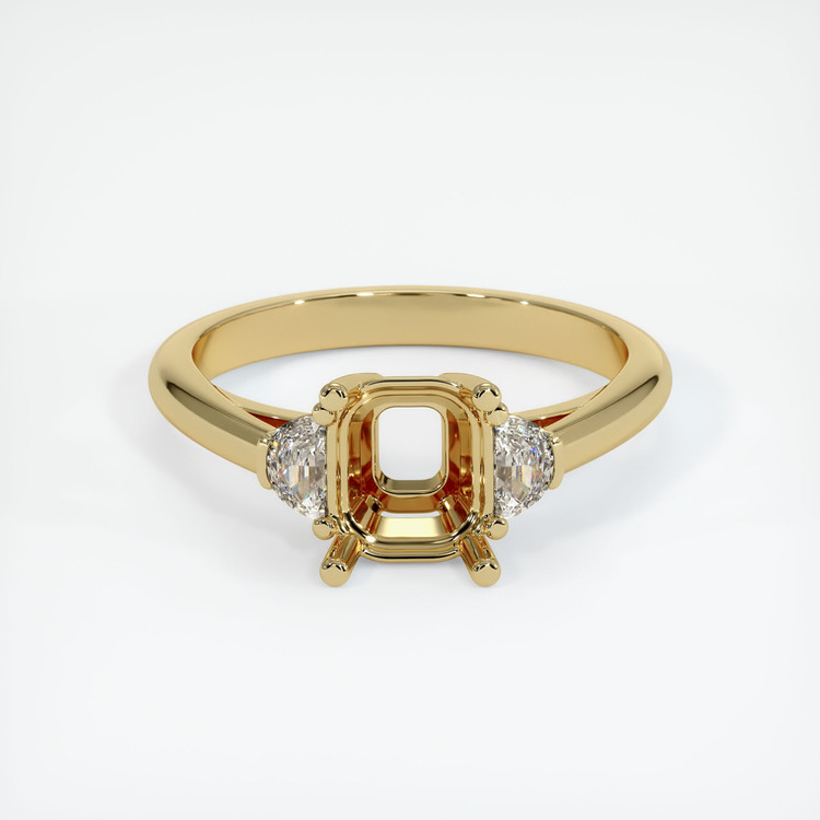 14K Yellow Gold Three Stone Ring Setting