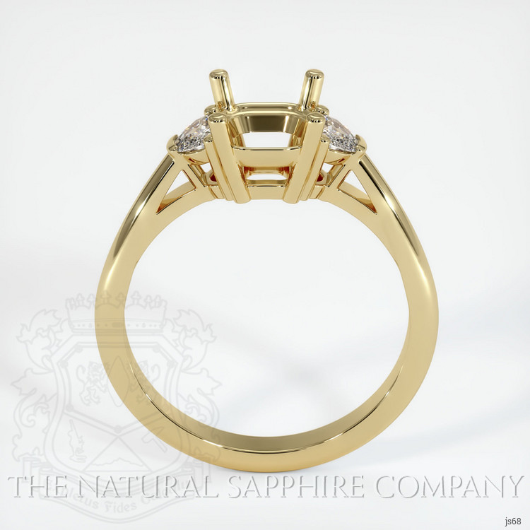 14K Yellow Gold Three Stone Ring Setting