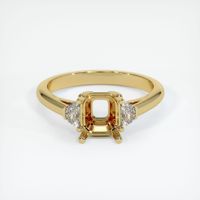 18K Yellow Gold Three Stone Ring Setting Image