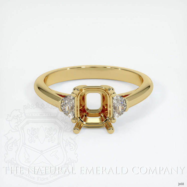 18K Yellow Gold Three Stone Ring Setting