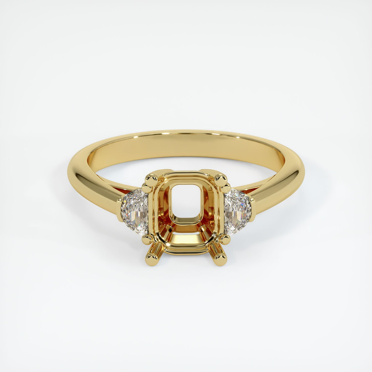 18K Yellow Gold Three Stone Ring Setting