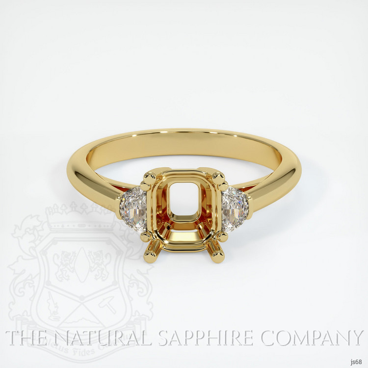 18K Yellow Gold Three Stone Ring Setting