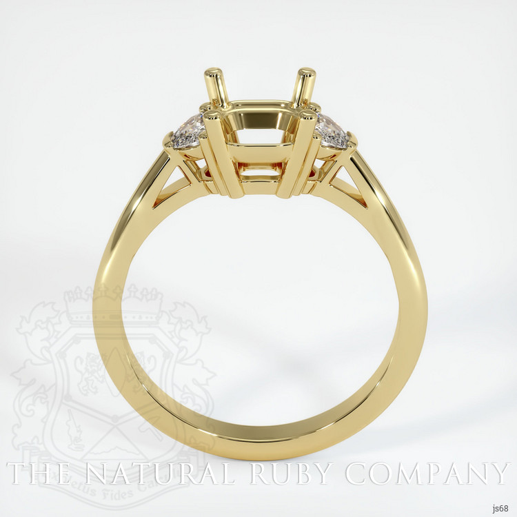 18K Yellow Gold Three Stone Ring Setting