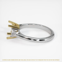14K Yellow & White Three Stone Ring Setting Image