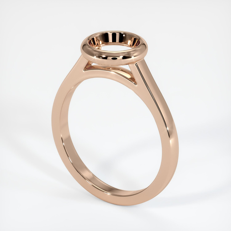 18K Rose Gold Bezel Ring Setting