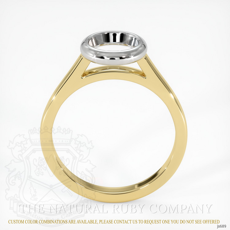 14K White & Yellow Bezel Ring Setting