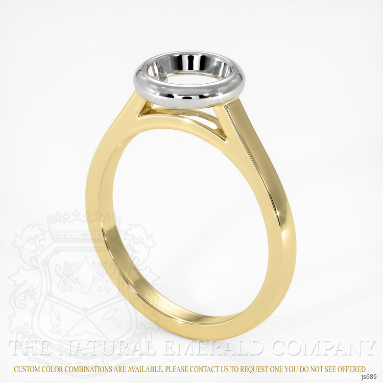 18K White & Yellow Bezel Ring Setting