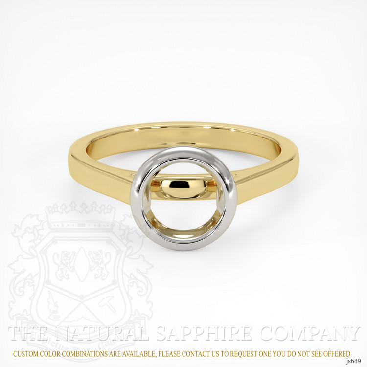 18K White & Yellow Bezel Ring Setting