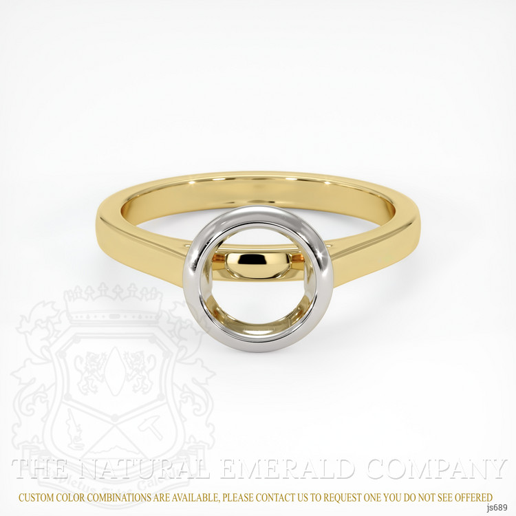 18K White & Yellow Bezel Ring Setting