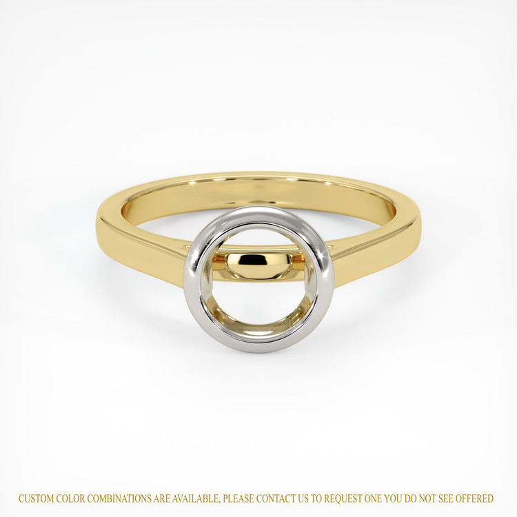 18K White & Yellow Bezel Ring Setting