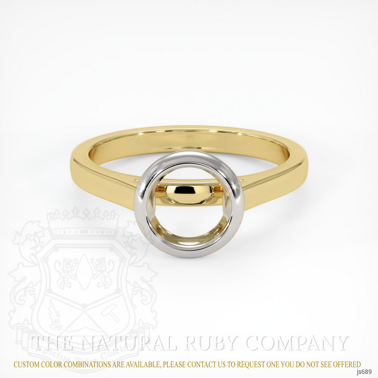 18K White & Yellow Bezel Ring Setting
