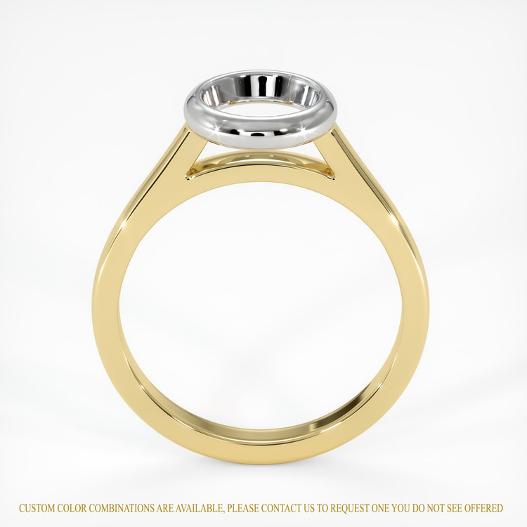 18K White & Yellow Bezel Ring Setting