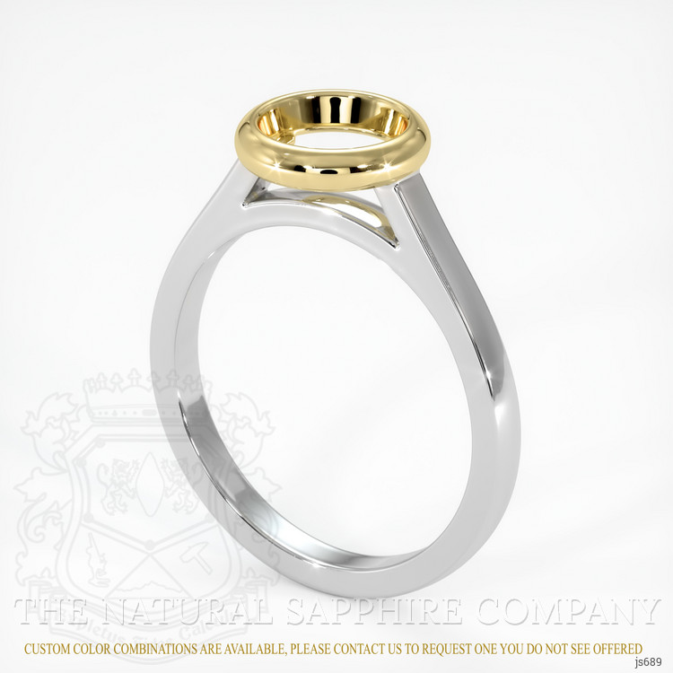 18K Yellow & White Bezel Ring Setting