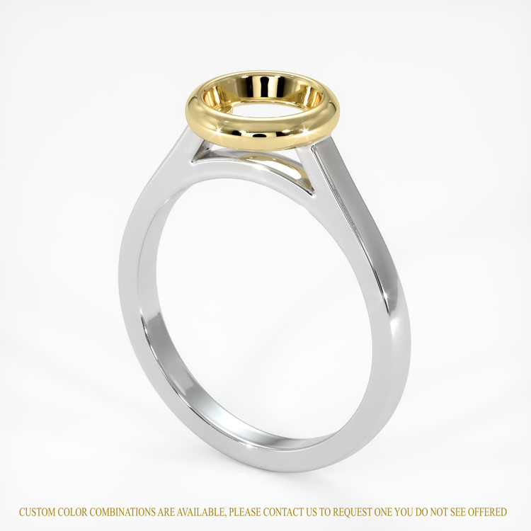 18K Yellow & White Bezel Ring Setting