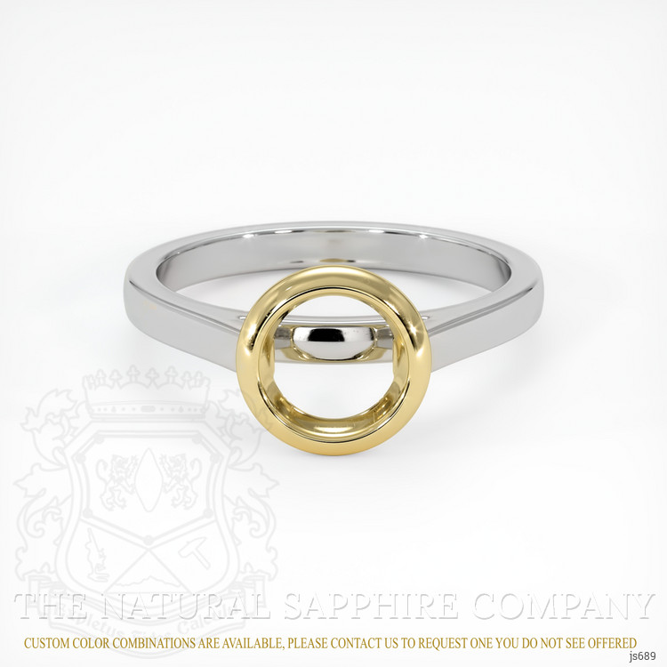 18K Yellow & White Bezel Ring Setting