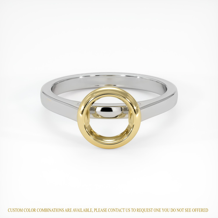 18K Yellow & White Bezel Ring Setting
