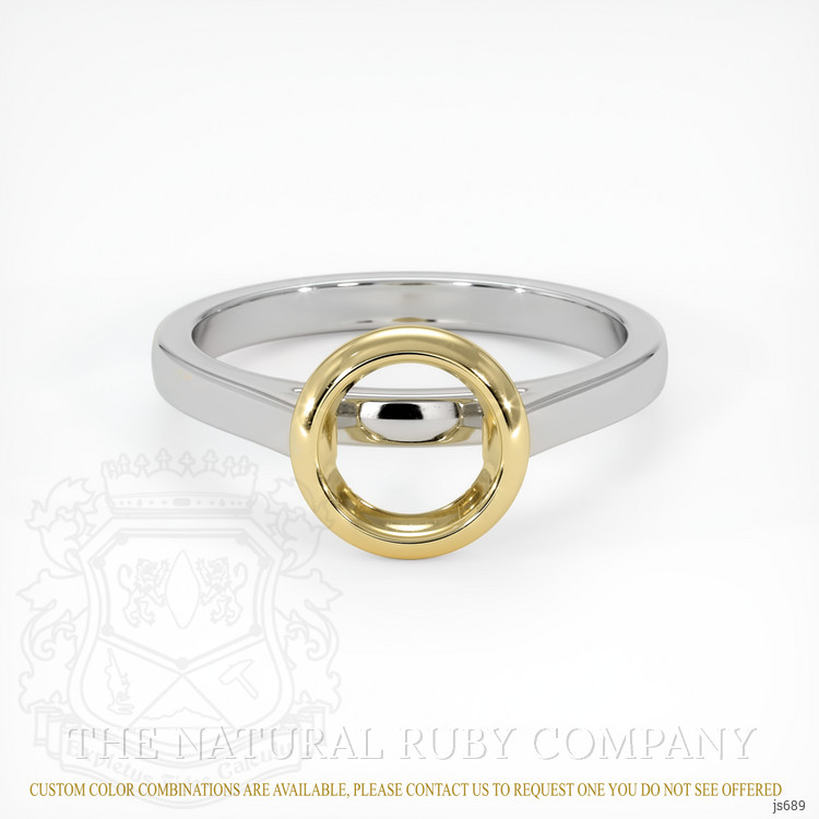 18K Yellow & White Bezel Ring Setting