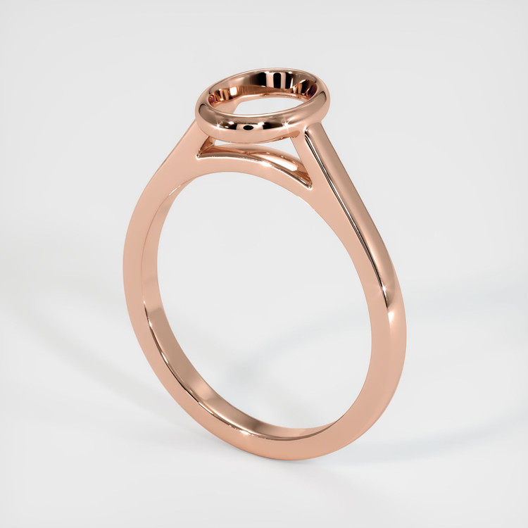 14K Rose Gold Bezel Ring Setting
