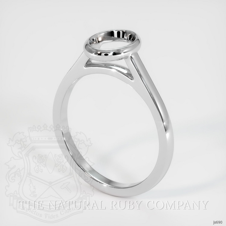 14K White Gold Bezel Ring Setting