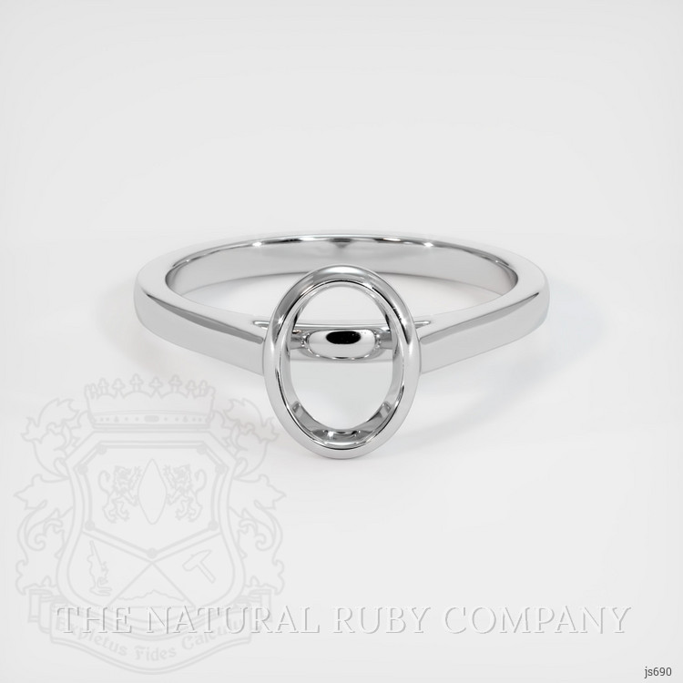 14K White Gold Bezel Ring Setting