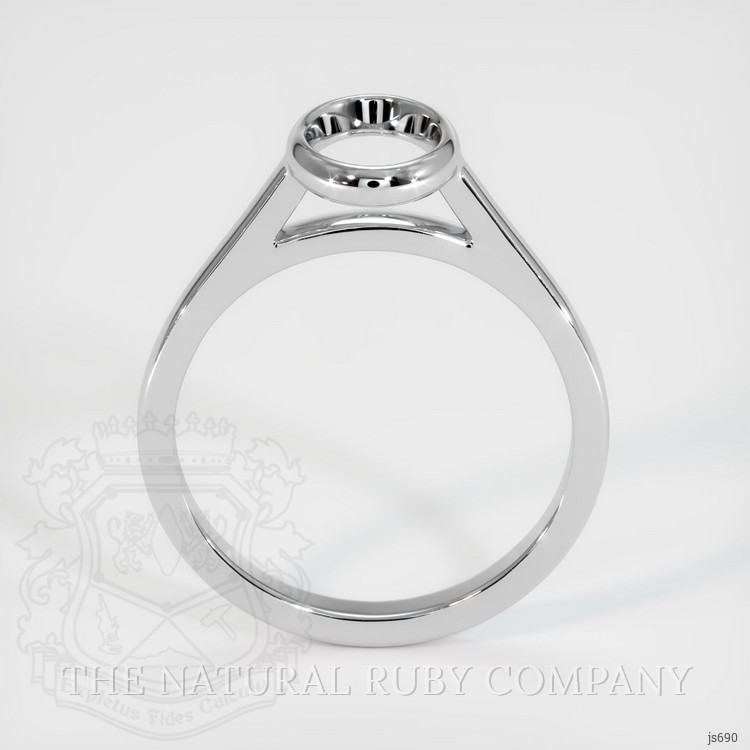 14K White Gold Bezel Ring Setting