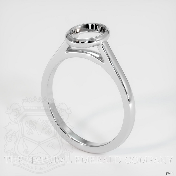 Bezel Emerald Ring 1.52 Ct., 18K White Gold