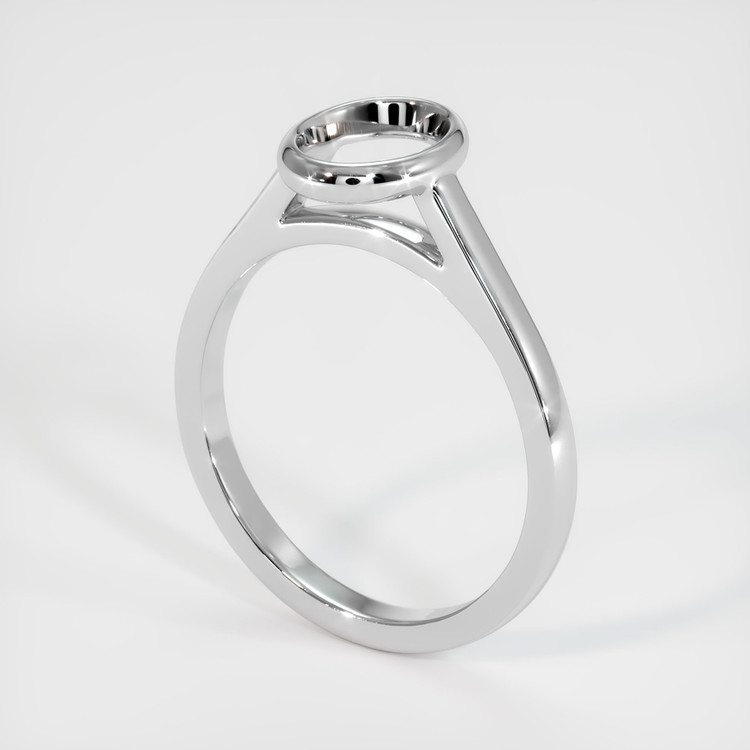 18K White Gold Bezel Ring Setting