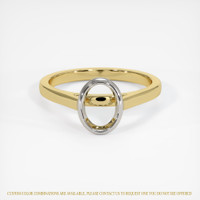 14K White & Yellow Bezel Ring Setting Image