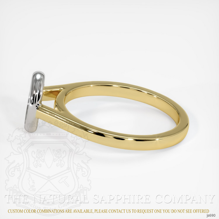 14K White & Yellow Bezel Ring Setting