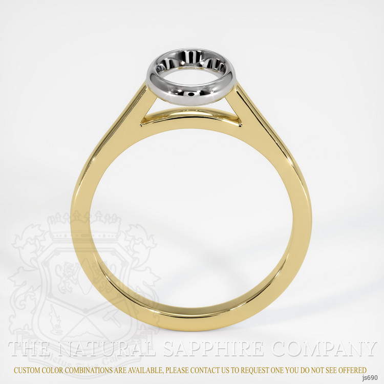 14K White & Yellow Bezel Ring Setting