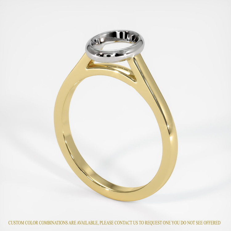 18K White & Yellow Bezel Ring Setting