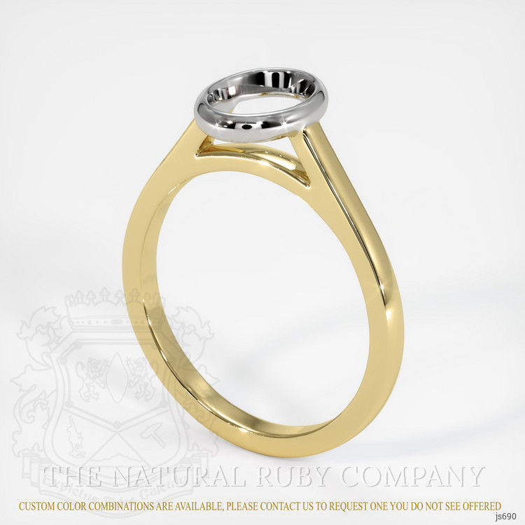 18K White & Yellow Bezel Ring Setting