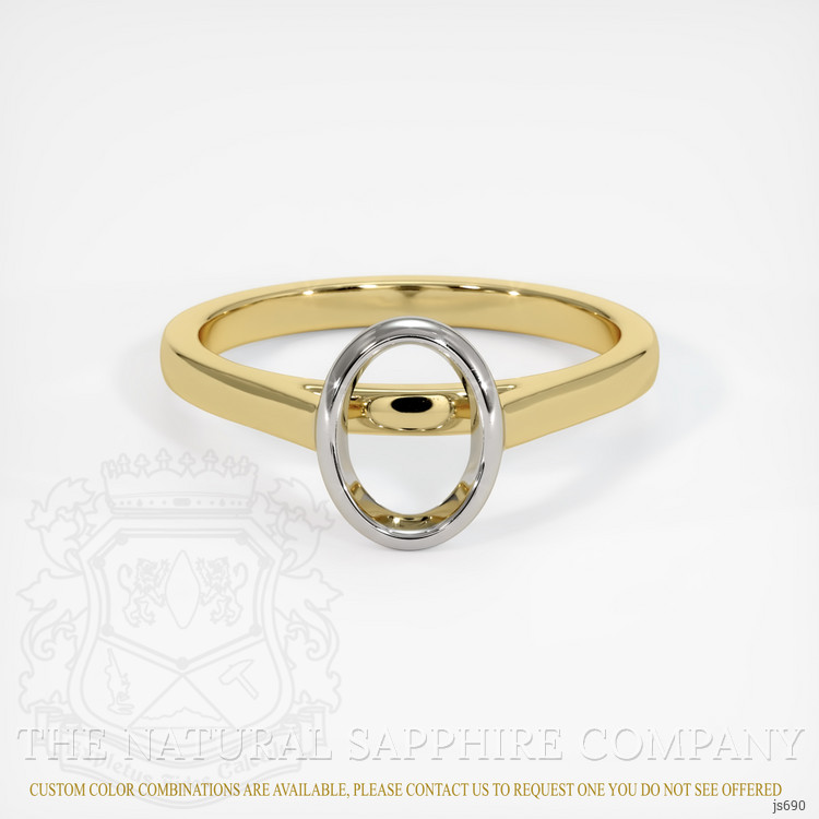 18K White & Yellow Bezel Ring Setting