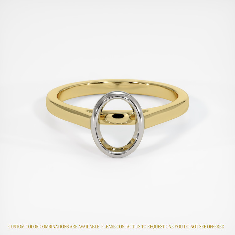 18K White & Yellow Bezel Ring Setting