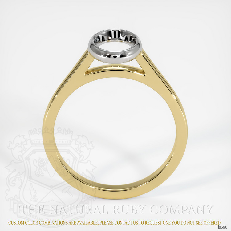 18K White & Yellow Bezel Ring Setting