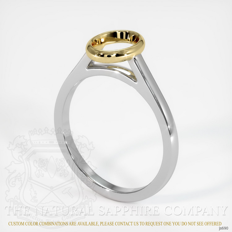 14K Yellow & White Bezel Ring Setting