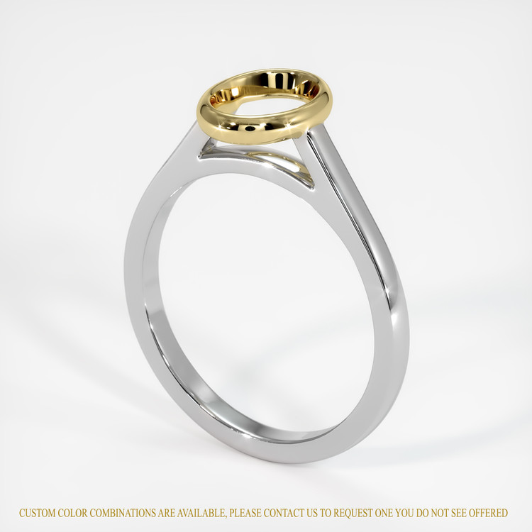 14K Yellow & White Bezel Ring Setting