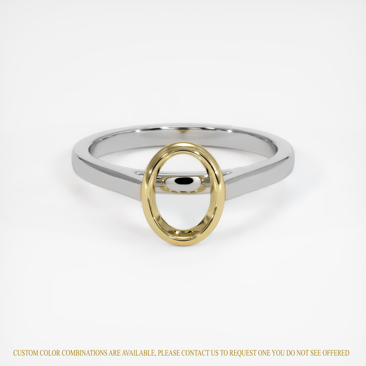 14K Yellow & White Bezel Ring Setting